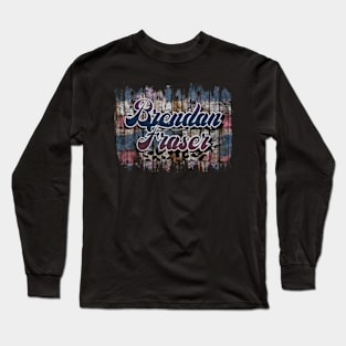 Retro Pattern Brendan 80s 90s Birthday Style 70s 80s Long Sleeve T-Shirt